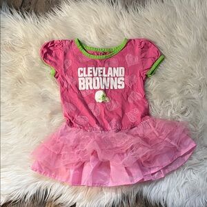 Cleveland Browns little girls Tutu hot pink and green dress 24months